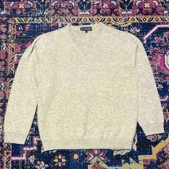 Men’s PG Field Size Large V-Neck Sweater Pure New Wool - Picture 1 of 2